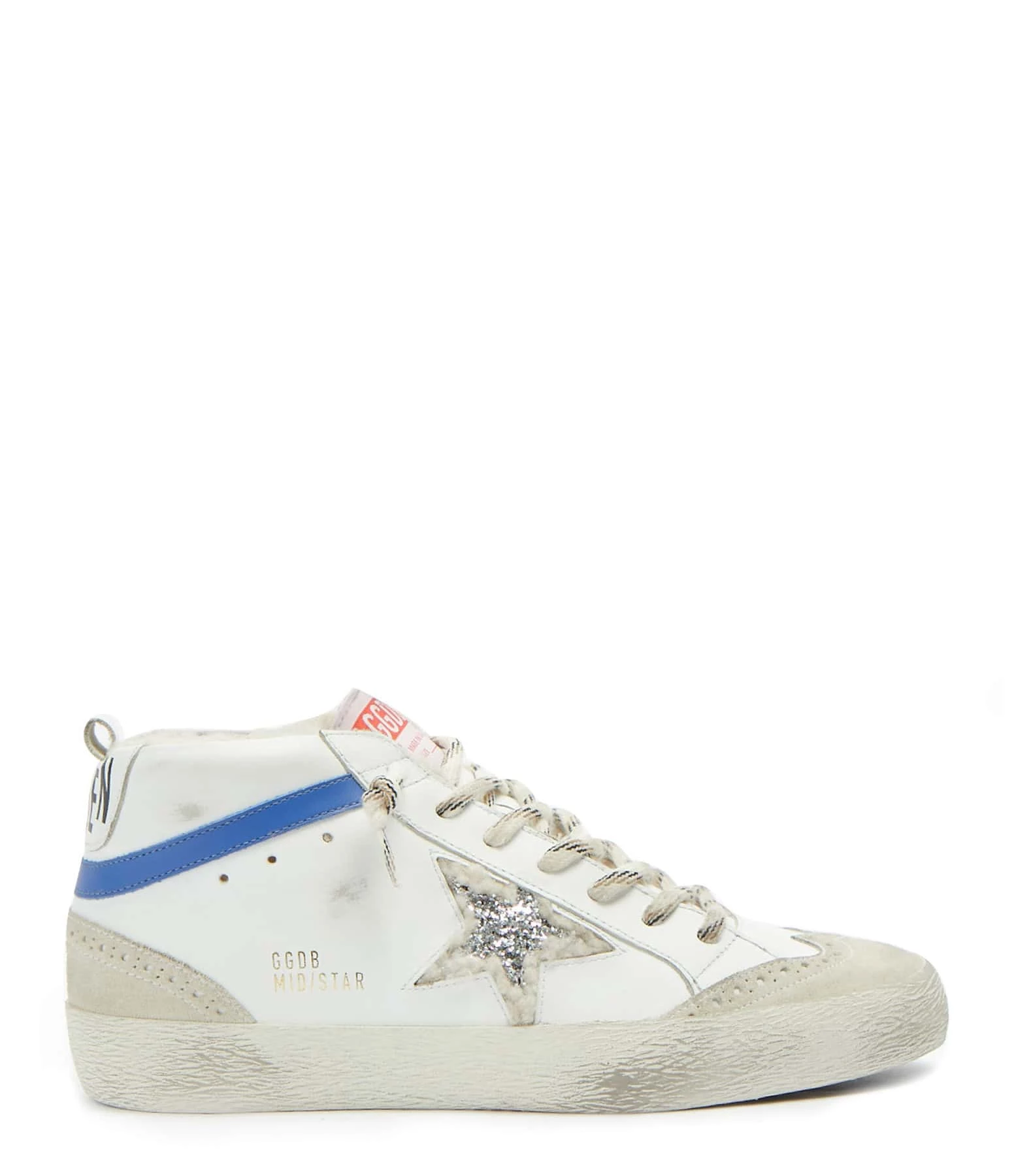 Golden Goose Baskets Mid Star Cuir Blanc Glitter 3 Golden Goose Baskets Mid Star Cuir Blanc Glitter
