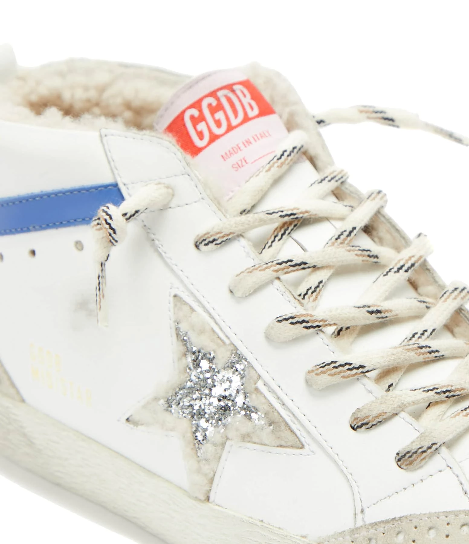 Golden Goose Baskets Mid Star Cuir Blanc Glitter 6 Golden Goose Baskets Mid Star Cuir Blanc Glitter – Image 4