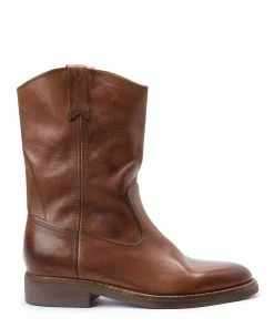 Golden Goose Bottines Biker Cuir Marron