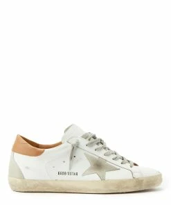 Golden Goose Baskets Superstar Cuir Blanc Marron