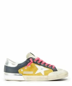 Golden Goose Baskets Homme Superstar Cuir Moutarde Bleu