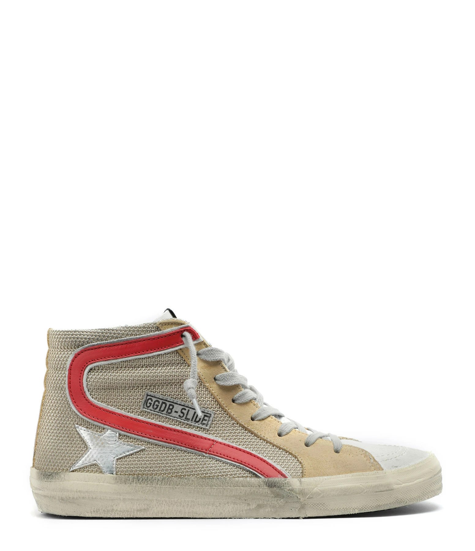 Golden Goose Baskets Homme Slide Cuir Beige Rouge 3 Golden Goose Baskets Homme Slide Cuir Beige Rouge