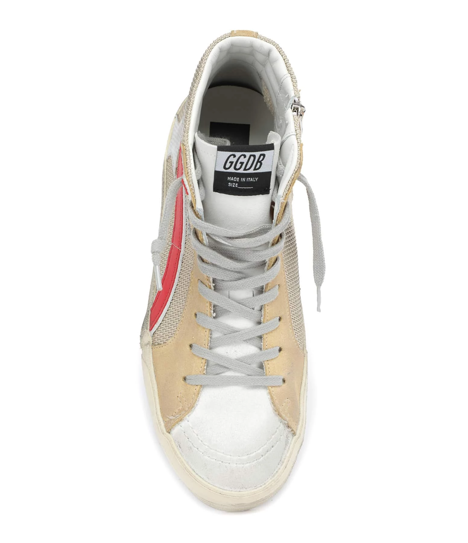 Golden Goose Baskets Homme Slide Cuir Beige Rouge 4 Golden Goose Baskets Homme Slide Cuir Beige Rouge – Image 2