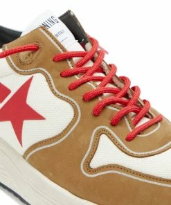 Golden Goose Baskets Homme Running Cuir Nubuck Blanc Cognac -Golden Goose-boutique golde33681 pck20210910 4