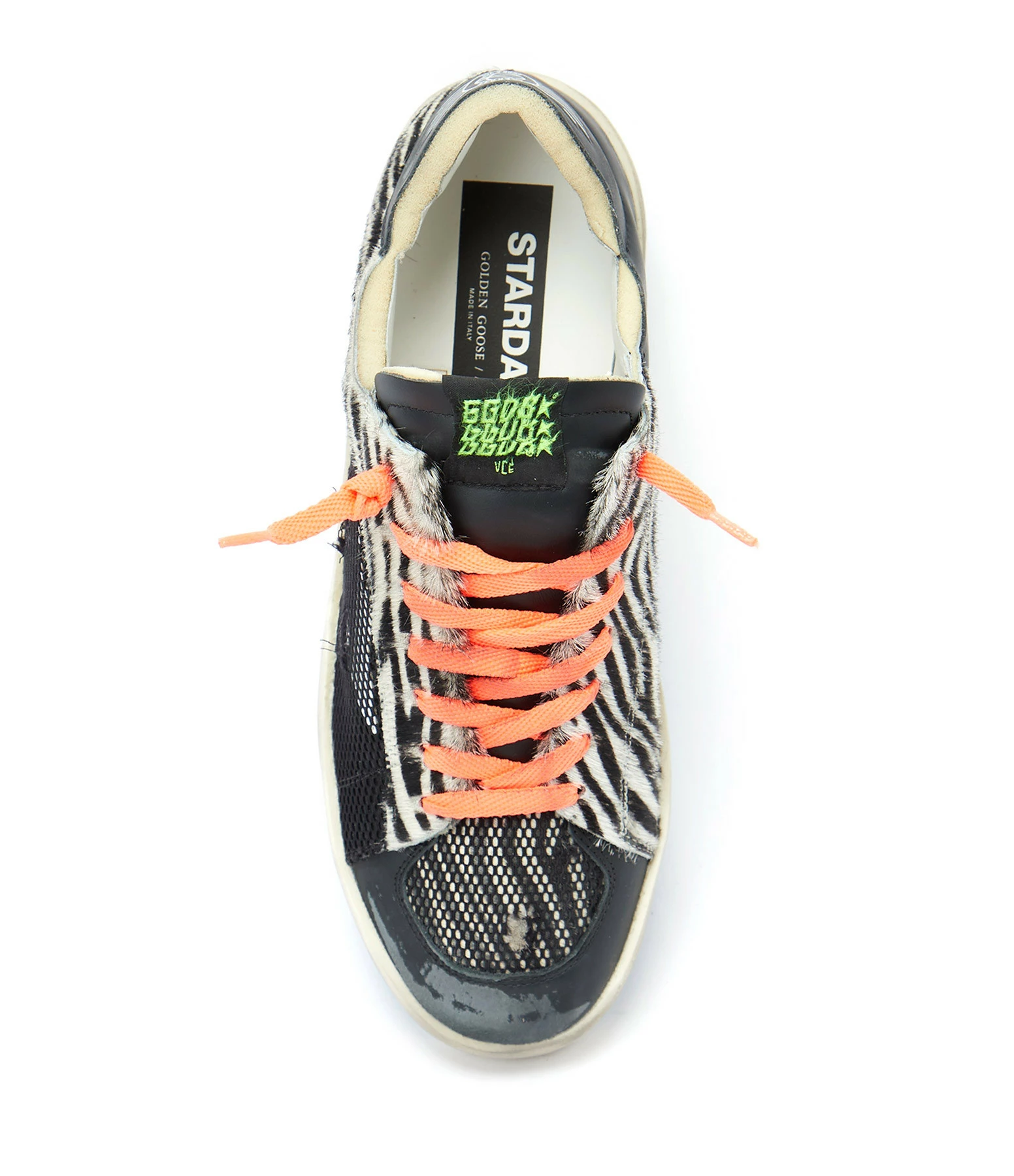 Golden Goose Baskets Stardan Cuir Noir Zèbre 4 Golden Goose Baskets Stardan Cuir Noir Zèbre – Image 2