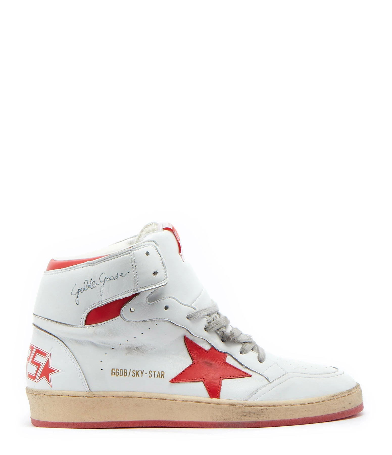 Golden Goose Baskets Sky Star Sérigraphie Cuir Blanc Rouge 3 Golden Goose Baskets Sky Star Sérigraphie Cuir Blanc Rouge