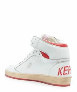 Golden Goose Baskets Homme Sky Star Sérigraphie Cuir Blanc Rouge -Golden Goose-boutique golde33695 pck20210723 3