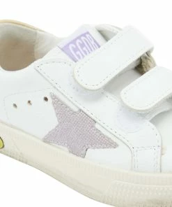 Golden Goose Baskets Bébé May School Cuir Blanc Rose Doré -Golden Goose-boutique golde33713 pck20210817 4