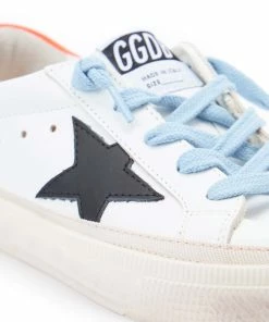 Golden Goose Baskets Enfant May Cuir Blanc Noir Orange Fluo -Golden Goose-boutique golde33720 pck20210805 4