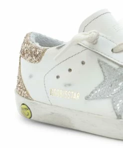 Golden Goose Baskets Bébé Superstar Cuir Glitter Blanc Doré -Golden Goose-boutique golde37735 pck20220314 4