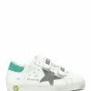 Golden Goose Baskets Enfant Old School Cuir Blanc Vert -Golden Goose-boutique golde37739 pck20211116 1 1