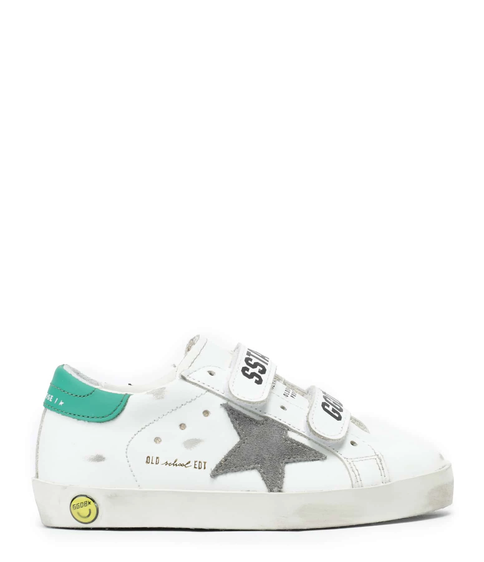 Golden Goose Baskets Enfant Old School Cuir Blanc Vert 3 Golden Goose Baskets Enfant Old School Cuir Blanc Vert