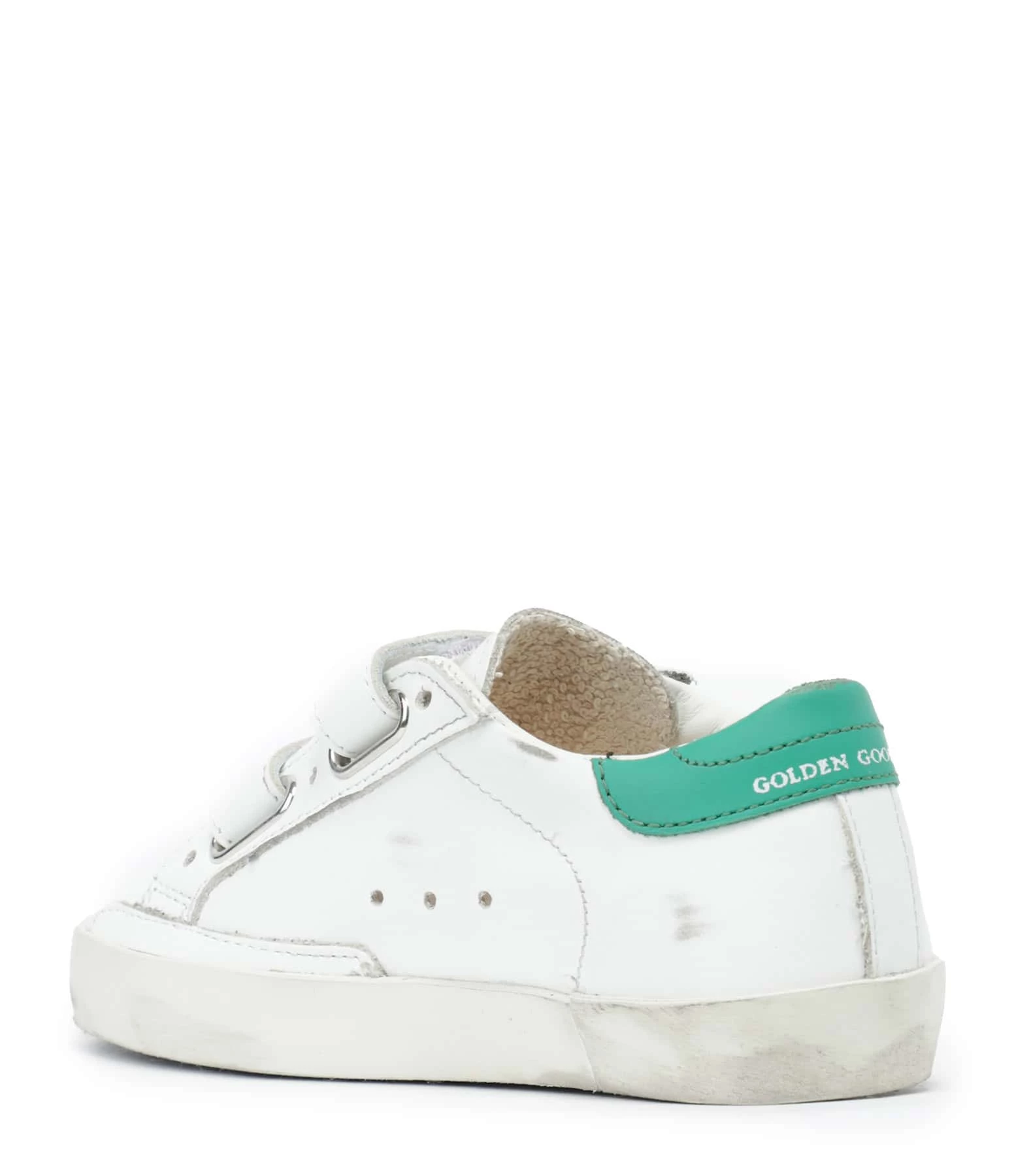 Golden Goose Baskets Enfant Old School Cuir Blanc Vert 5 Golden Goose Baskets Enfant Old School Cuir Blanc Vert – Image 3