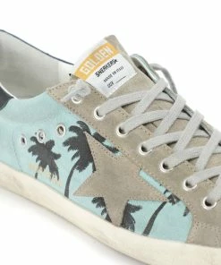 Golden Goose Baskets Homme Superstar Toile Bleu Beige -Golden Goose-boutique golde37748 pck20220209 4