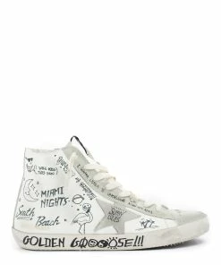 Golden Goose Baskets Francy Sérigraphie Cuir Blanc