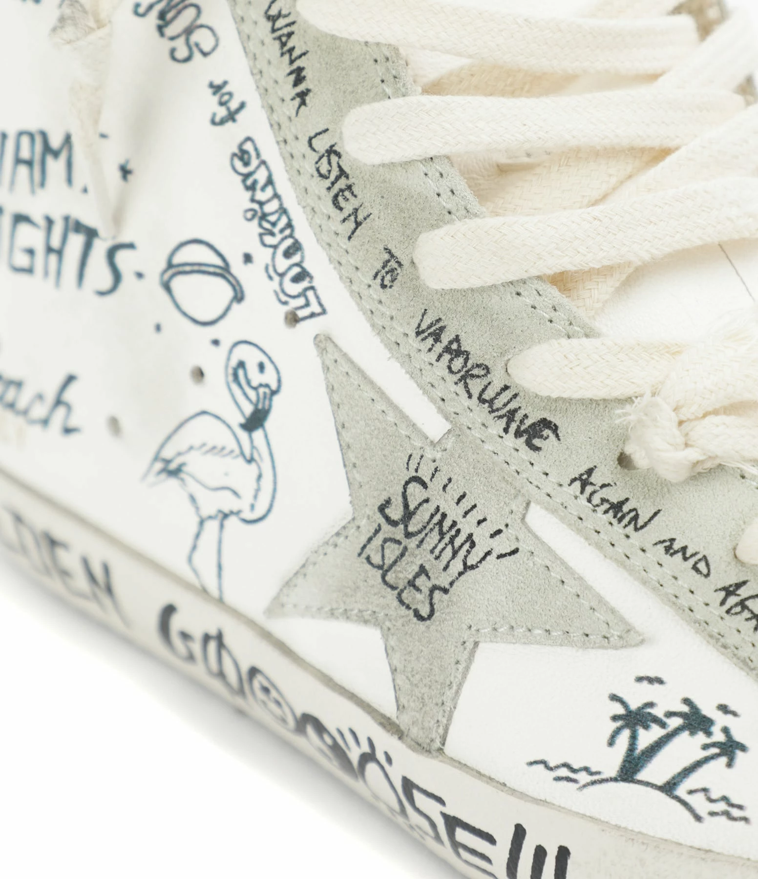 Golden Goose Baskets Francy Sérigraphie Cuir Blanc 6 Golden Goose Baskets Francy Sérigraphie Cuir Blanc – Image 4