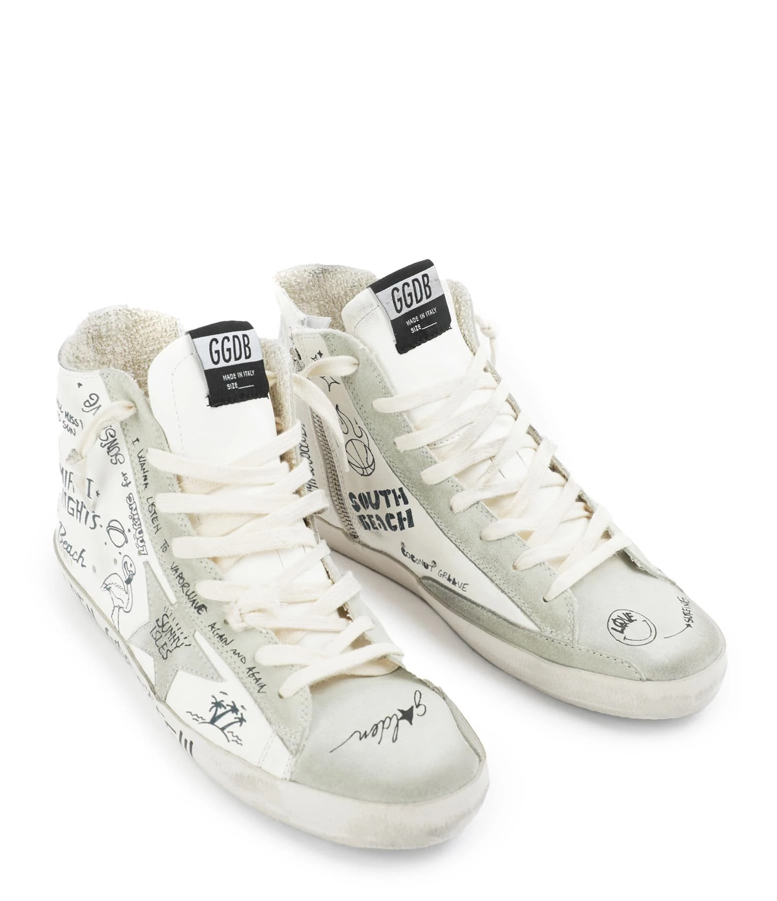 Golden Goose Baskets Francy Sérigraphie Cuir Blanc 7 Golden Goose Baskets Francy Sérigraphie Cuir Blanc – Image 5