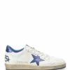 Golden Goose Baskets Ball Star Cuir Blanc Bleu Métallisé -Golden Goose-boutique golde37759 pck20211216 1 2