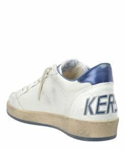Golden Goose Baskets Homme Ball Star Cuir Blanc Bleu Métallisé -Golden Goose-boutique golde37759 pck20211216 3