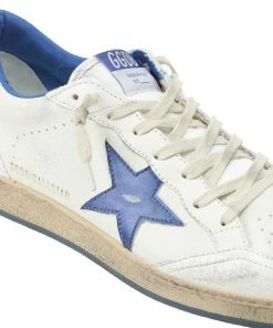 Golden Goose Baskets Ball Star Cuir Blanc Bleu Métallisé -Golden Goose-boutique golde37759 pck20211216 4 1