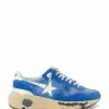 Golden Goose Baskets Homme Running Cuir Suédé Bleu Blanc