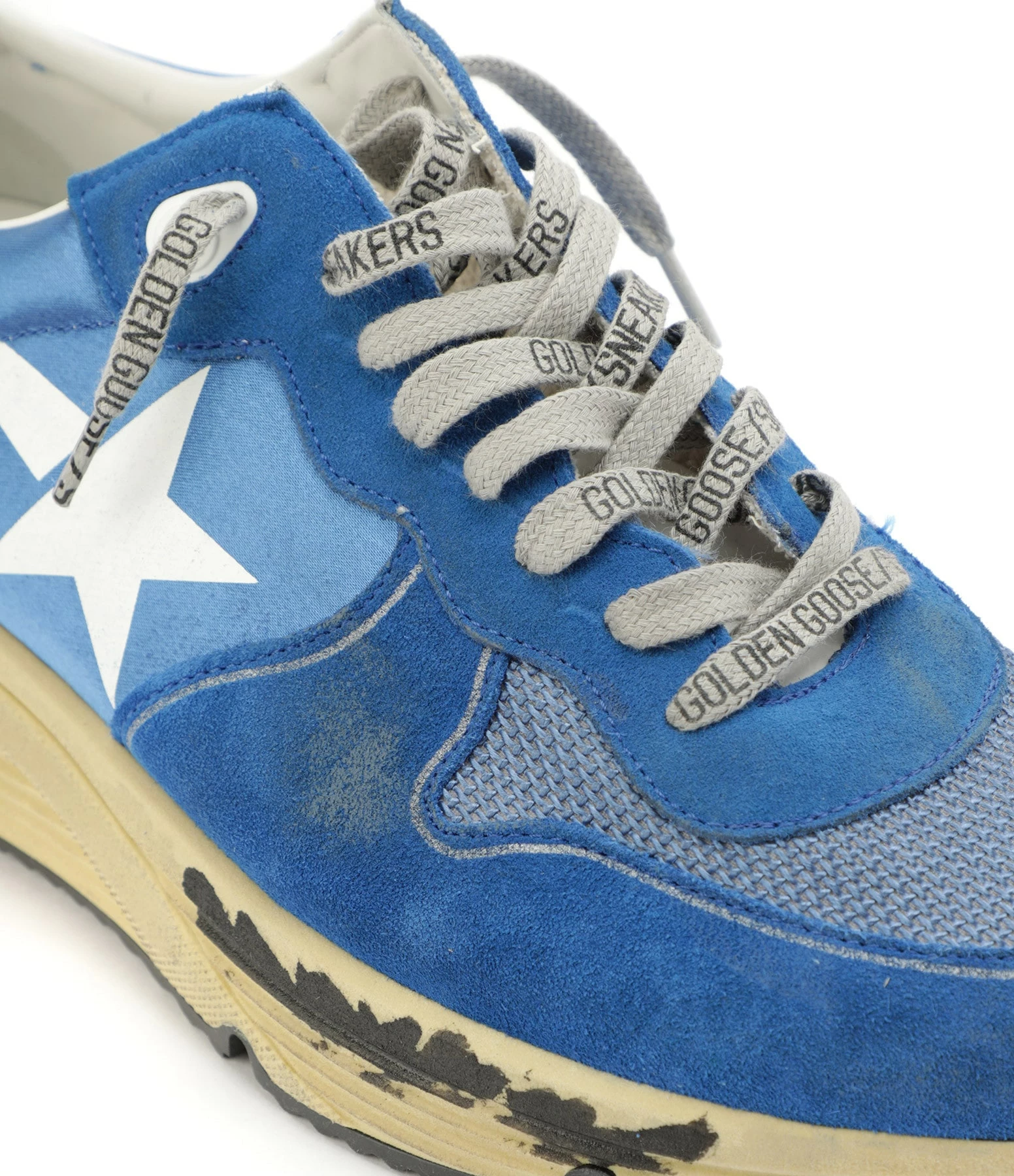 Golden Goose Baskets Homme Running Cuir Suédé Bleu Blanc 6 Golden Goose Baskets Homme Running Cuir Suédé Bleu Blanc – Image 4