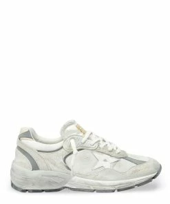 Golden Goose Baskets Homme Running Dad Cuir Suédé Beige