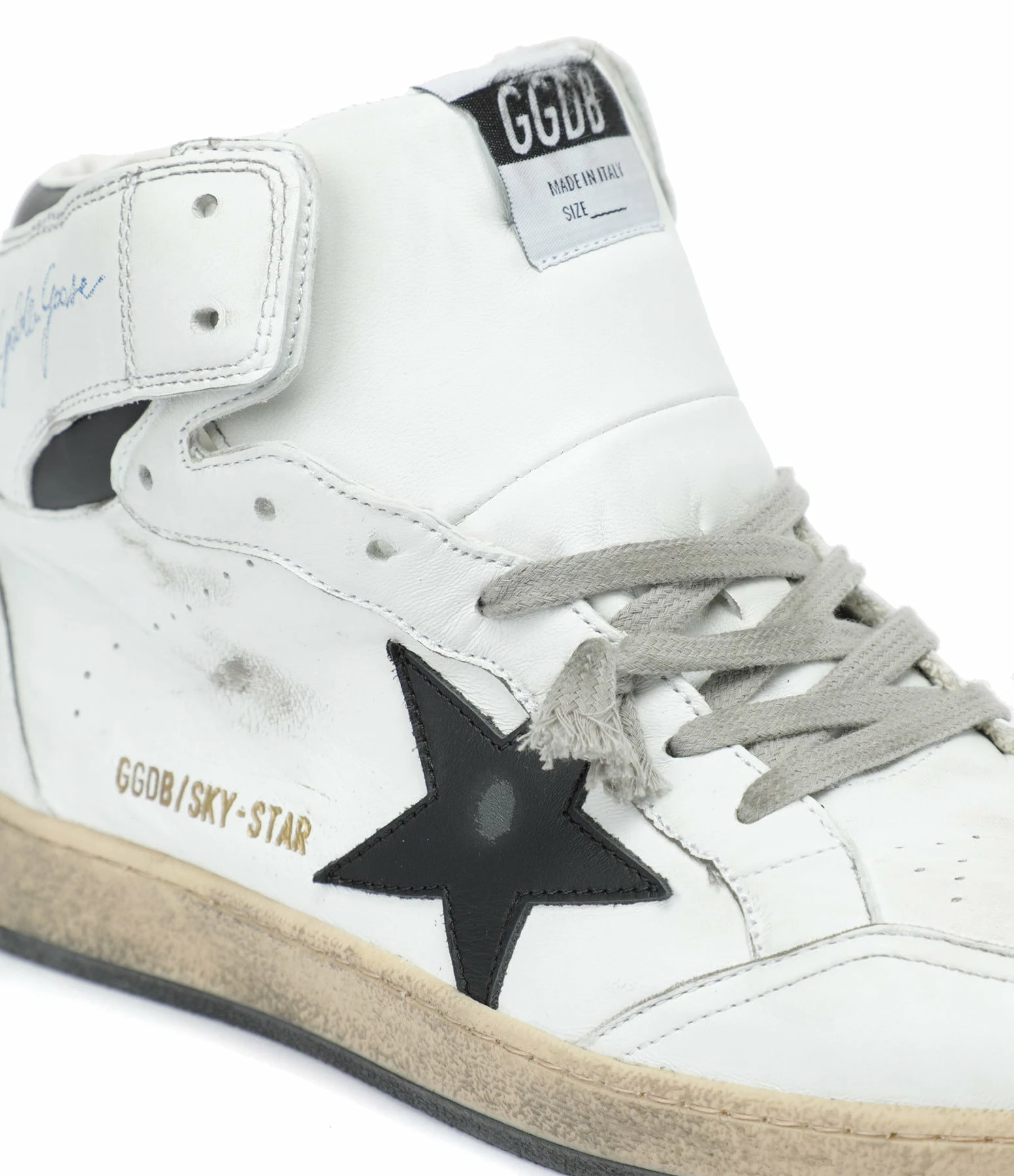 Golden Goose Baskets Homme Sky Star Sérigraphie Cuir Blanc 6 Golden Goose Baskets Homme Sky Star Sérigraphie Cuir Blanc – Image 4