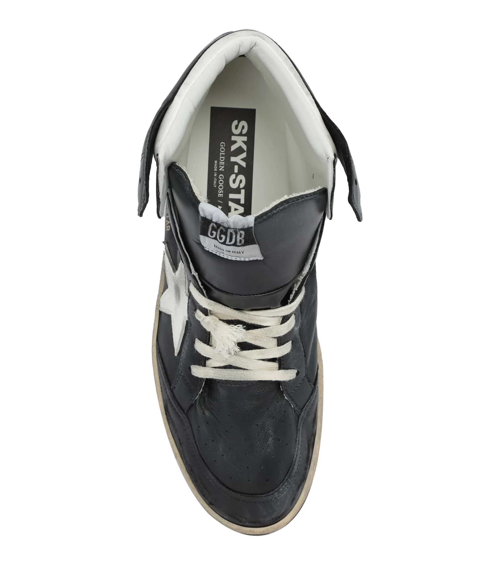 Golden Goose Baskets Homme Sky Star Cuir Noir Blanc 4 Golden Goose Baskets Homme Sky Star Cuir Noir Blanc – Image 2