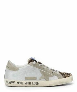 Golden Goose Baskets Superstar Cuir Argenté Léopard