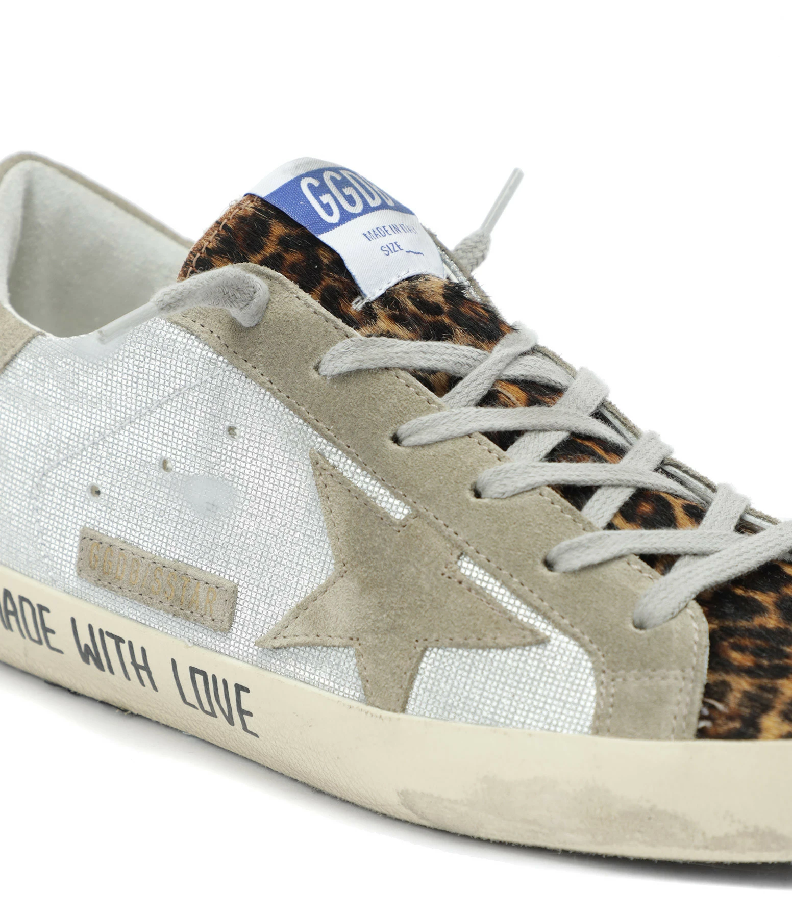Golden Goose Baskets Superstar Cuir Argenté Léopard 6 Golden Goose Baskets Superstar Cuir Argenté Léopard – Image 4