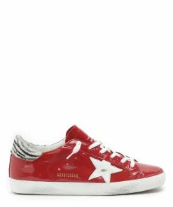 Golden Goose Baskets Superstar Cuir Rouge Zèbre