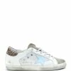 Golden Goose Baskets Superstar Cuir Blanc Bleu Léopard
