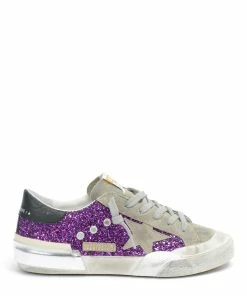 Golden Goose Baskets Superstar Cuir Glitter Violet