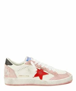 Golden Goose Baskets Ball Star Cuir Blanc Rose
