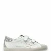 Golden Goose Baskets Old School Glitter Cuir Blanc