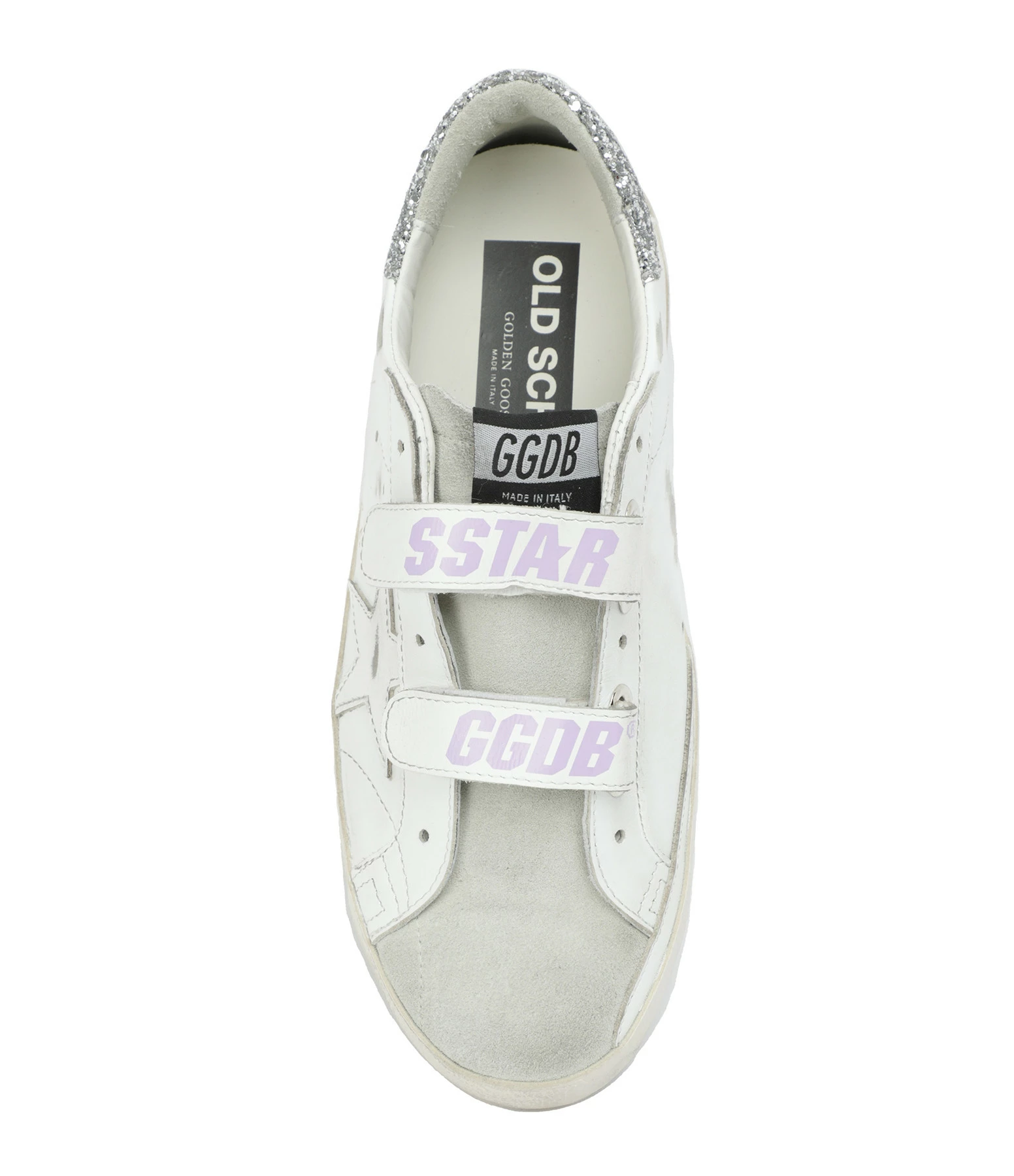 Golden Goose Baskets Old School Glitter Cuir Blanc 4 Golden Goose Baskets Old School Glitter Cuir Blanc – Image 2