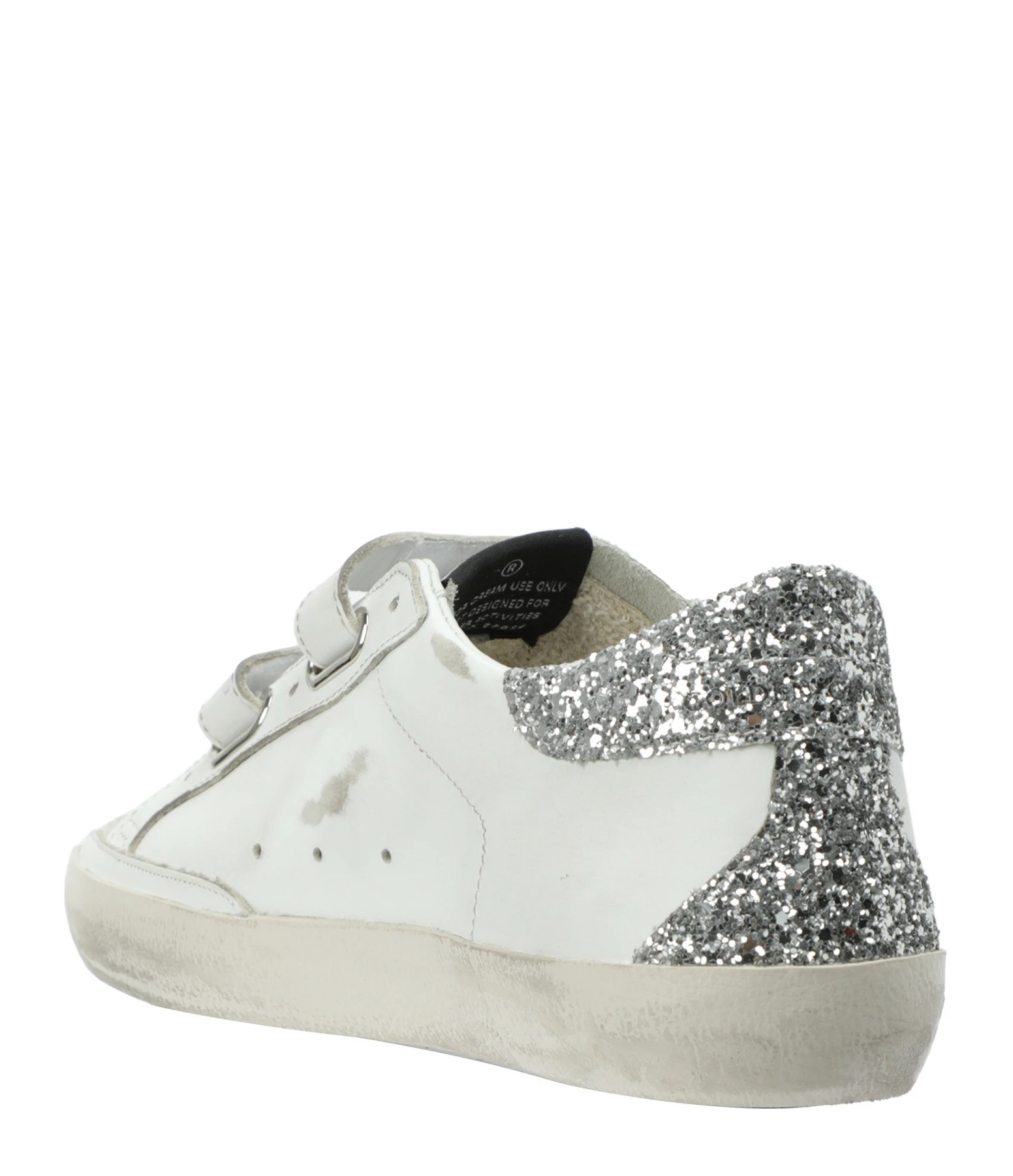 Golden Goose Baskets Old School Glitter Cuir Blanc 5 Golden Goose Baskets Old School Glitter Cuir Blanc – Image 3