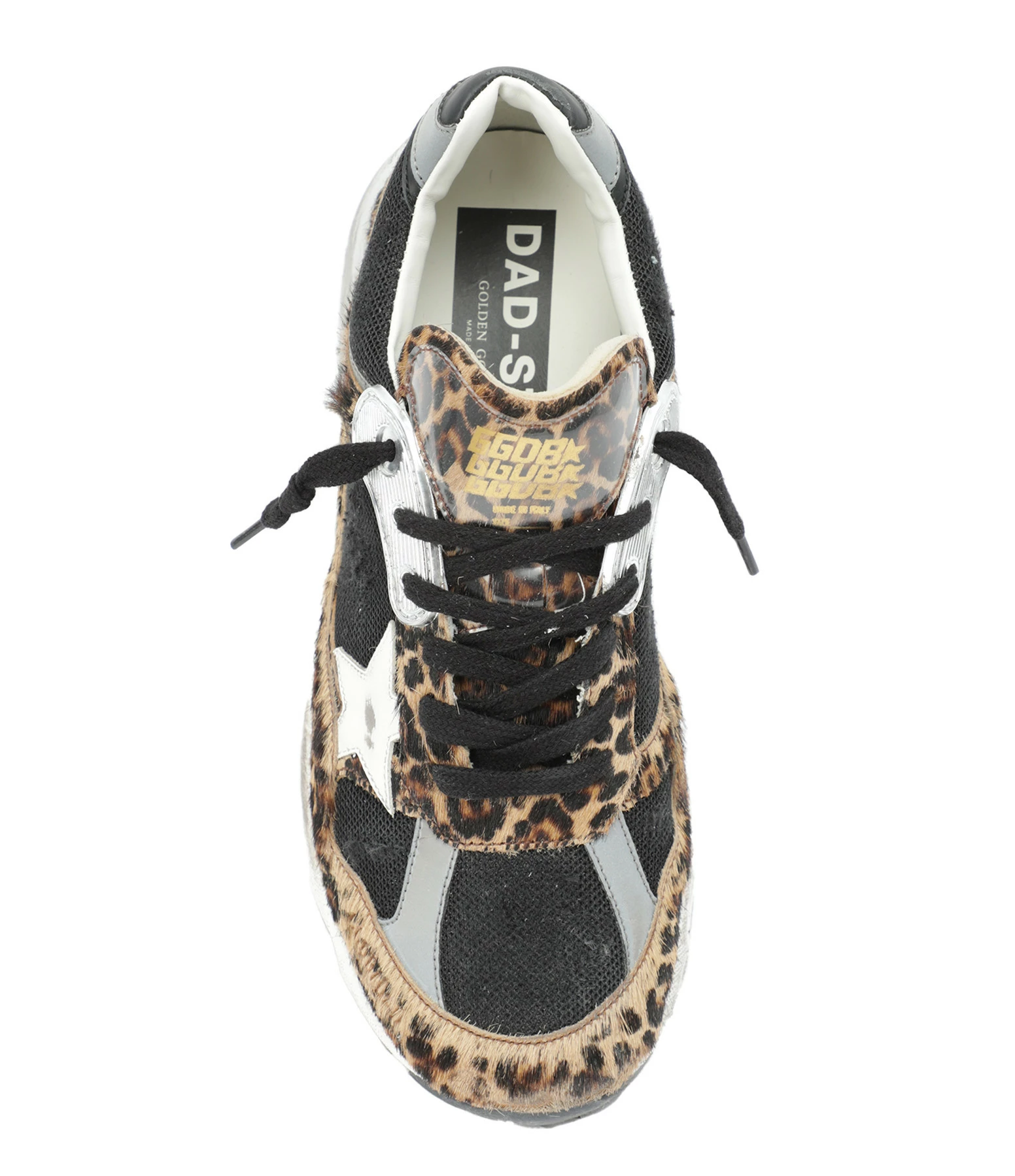 Golden Goose Baskets Running Dad Cuir Léopard Noir 4 Golden Goose Baskets Running Dad Cuir Léopard Noir – Image 2