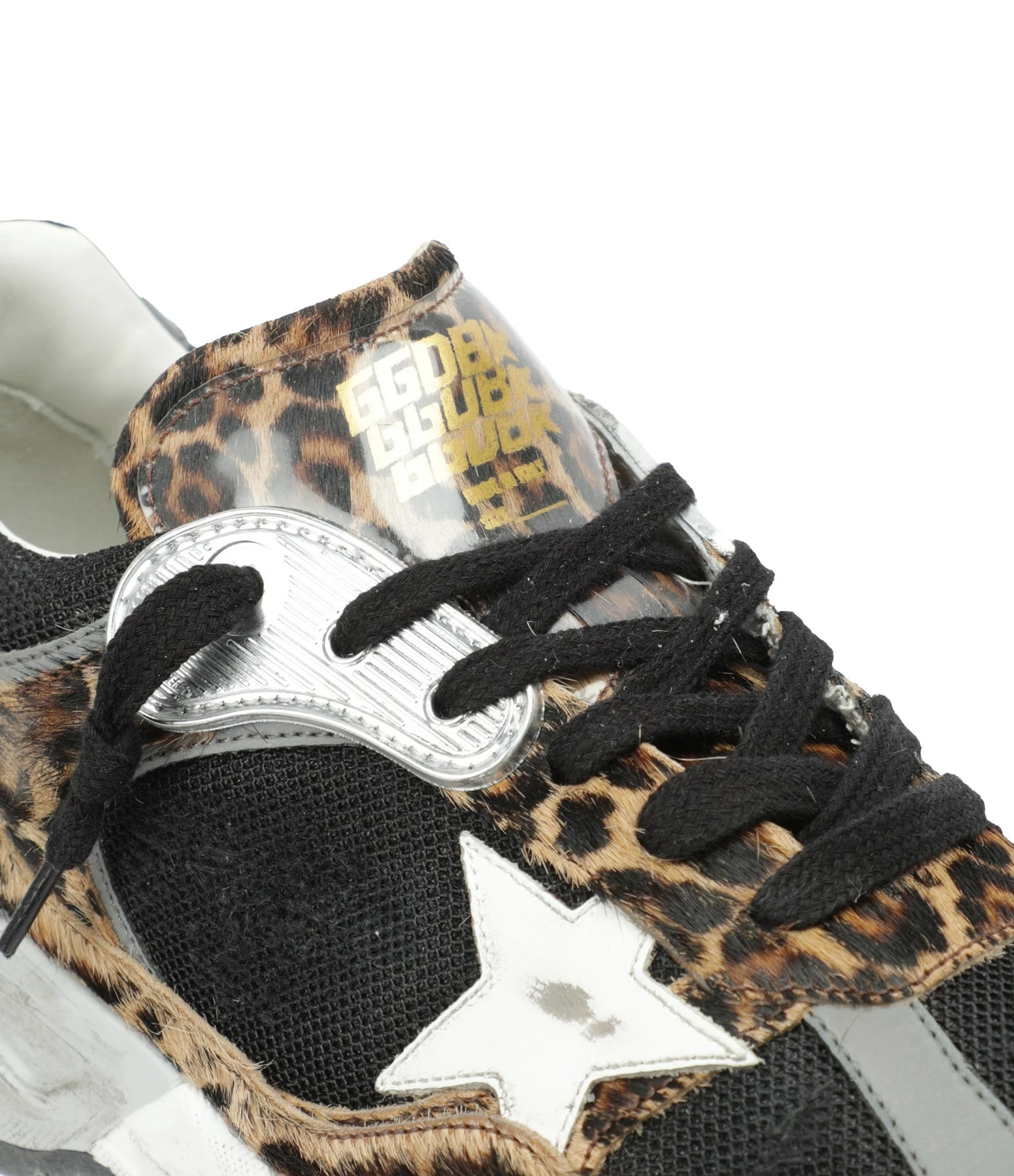 Golden Goose Baskets Running Dad Cuir Léopard Noir 6 Golden Goose Baskets Running Dad Cuir Léopard Noir – Image 4