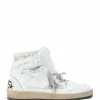 Golden Goose Baskets Sky Star Cuir Blanc Argenté