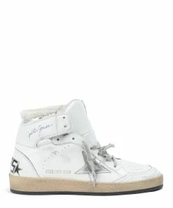 Golden Goose Baskets Sky Star Cuir Blanc Argenté