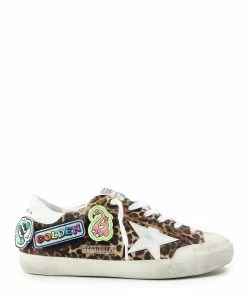 Golden Goose Baskets Superstar Cuir Léopard Blanc