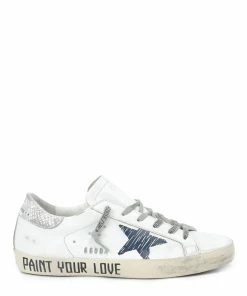 Golden Goose Baskets Superstar Sérigraphie Cuir Blanc
