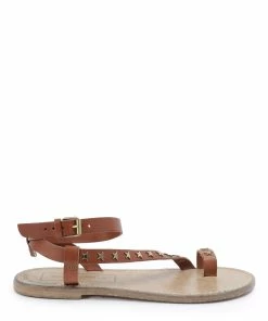 Golden Goose Sandales Janis Cuir Clous Marron