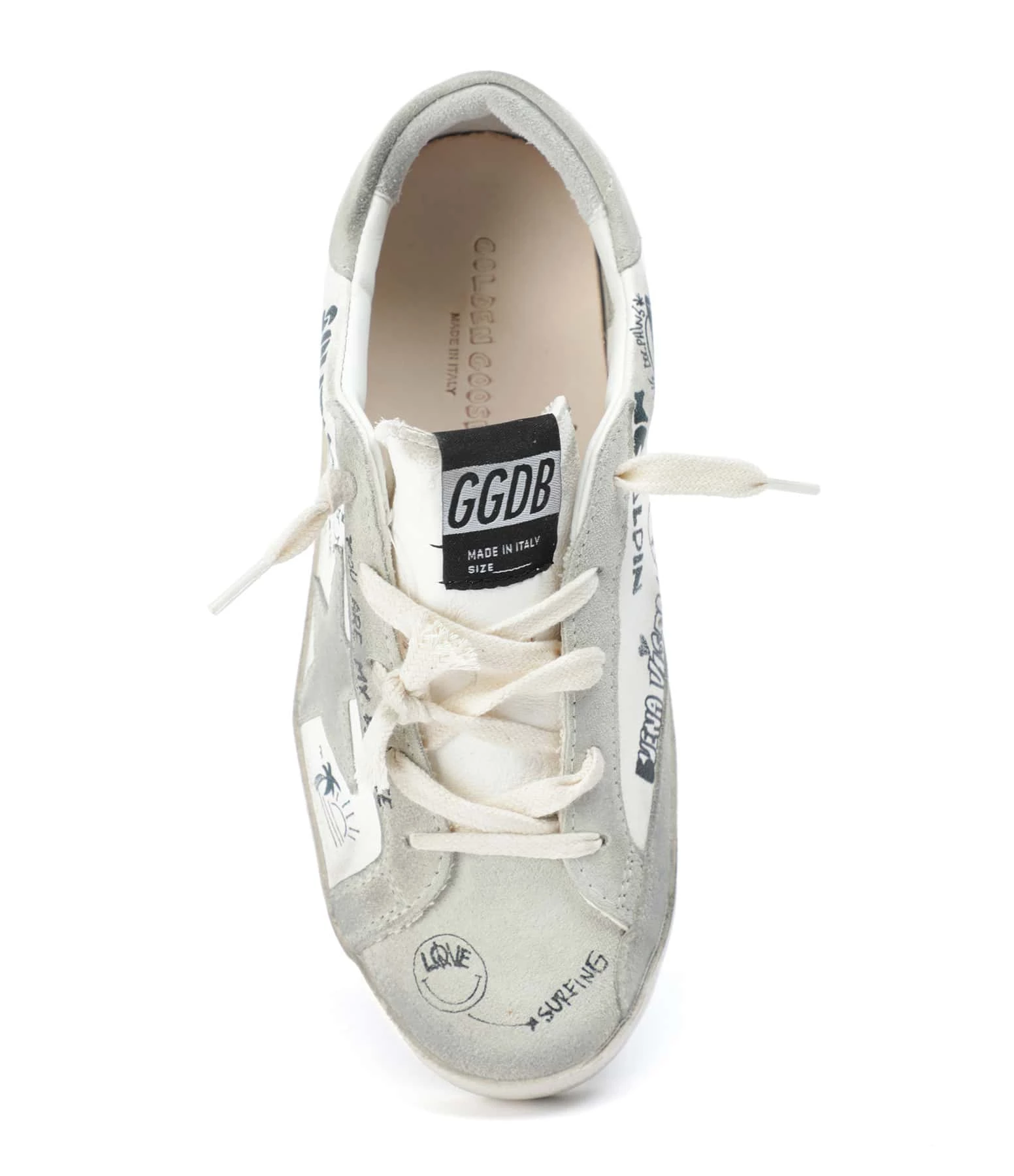 Golden Goose Baskets Enfant Superstar Sérigraphie Cuir Blanc Gris 4 Golden Goose Baskets Enfant Superstar Sérigraphie Cuir Blanc Gris – Image 2