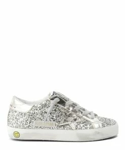 Golden Goose Baskets Enfant Superstar Glitter Argenté Blanc