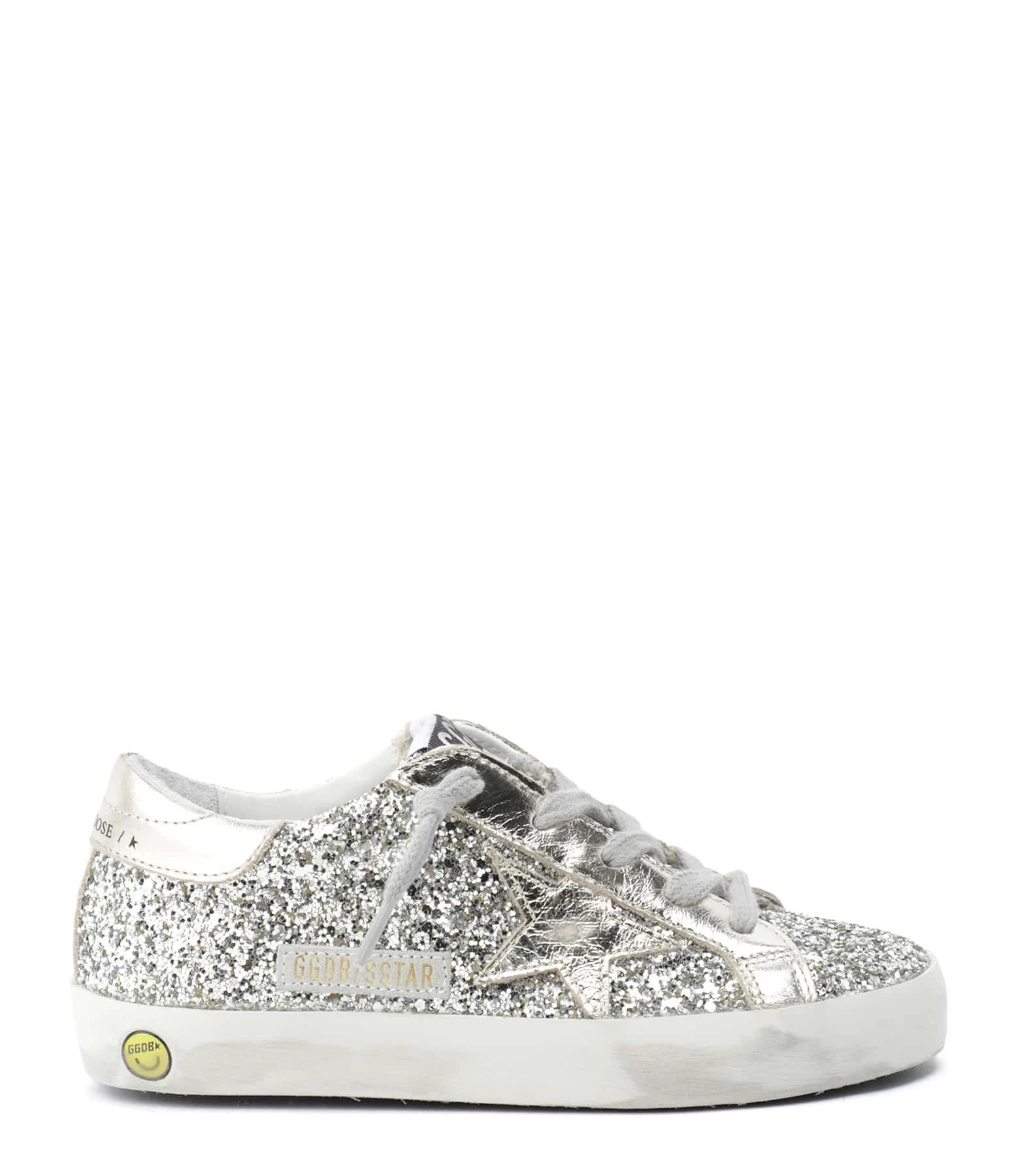 Golden Goose Baskets Enfant Superstar Glitter Argenté Blanc 3 Golden Goose Baskets Enfant Superstar Glitter Argenté Blanc