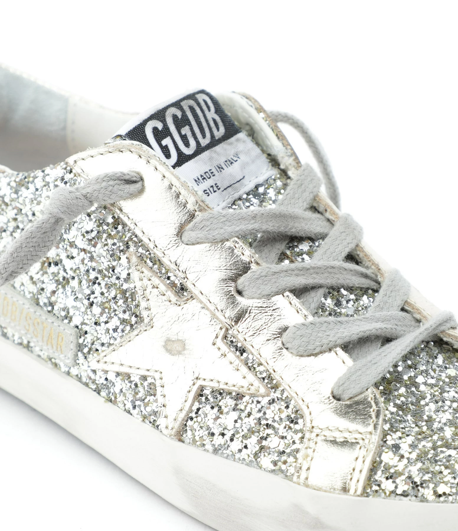 Golden Goose Baskets Enfant Superstar Glitter Argenté Blanc 6 Golden Goose Baskets Enfant Superstar Glitter Argenté Blanc – Image 4