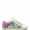 Golden Goose Baskets Enfant Superstar Cuir Zèbre Rose